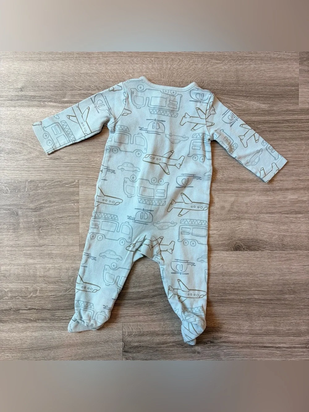 Carter's baby boys airplane print zip up footie
